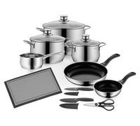 WMF Diadem Plus, ensemble de batterie de cuisine, 10 pièces, en acier inoxydable, gris et noir