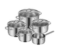 WMF Batterie de cuisine Provence Plus 07.2155.6380 - Acier inox 9 p., couvercles verre, induction