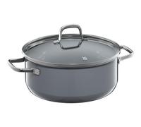 WMF Fusiontec Essential Grande casserole 24 cm avec couvercle en verre Compatible induction 4,4 l Céramique high-tech anti-rayures, sans revêtement Gris Fabriqué en Allemagne