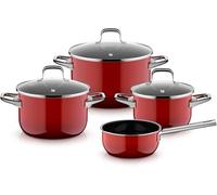 Set de casseroles WMF Fusiontec Essential Pro, 4 pièces, rouge passion