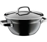 WMF Fusiontec Mineral Plat de cuisson avec couvercle en verre 24 cm, Casserole à induction 4l, Céramique high-tech, résistant aux rayures, gris