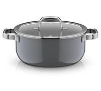 WMF Fusiontec Mineral Pro, Bratentopf mit Decke, 24 cm, Platinum 3201114115 4000530760104