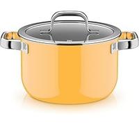 WMF Fusiontec Mineral Pro, faitout avec couvercle, 20 cm, matériau durable et résistant aux rayures, faitout à induction, adapté à tous les types de feux, fabriqué en Allemagne, jaune mangue, 0519045
