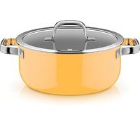 WMF Fusiontec Mineral Pro, rôtissoire, couvercle, 24 cm, matériau durable et résistant aux rayures, faitout à induction, adapté à tous les types de feux, fabriqué en Allemagne, jaune mangue, 05190252