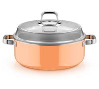 WMF Fusiontec Mineral Pro, Schmortopf mit Deckel, 28 cm, Papaya Orange 3201114104 4000530759993