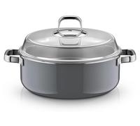 WMF Fusiontec Mineral Pro, Schmortopf mit Deckel, 28 cm, Platinum 3201114137 4000530760326