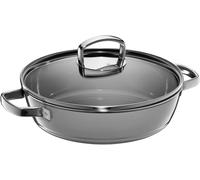 WMF Fusiontec Mineral Schmorpfanne mit Glasdeckel, 28 cm, Platinum 3201111638 4000530731456