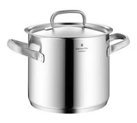 WMF Gourmet Plus marmite à légumes induction 24 cm, couvercle en métal avec ouverture vapeur, grande marmite 8,8 l, acier inoxydable Cromargan mat, graduation interne