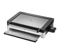 WMF Gril de table électrique LONO 1160 cm² rainuré avec couvercle en verre noir/inox