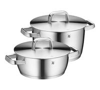 WMF Set de casseroles Iconic 2 pièces – Cromargan inox, induction, couvercle métal, sans revêtement
