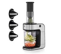 WMF Kult X Coupe-légumes spiraliseur électrique pour légumes, fabricant de zoodles, coupe-spirales pour nouilles de courgettes, avec 3 inserts de coupe et récipient collecteur