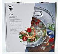 WMF Macao Wok à induction 2 pièces, poêle wok 36 cm avec couvercle en verre