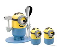 WMF Minions Lot de 4 coquetiers avec cuillère, sel et poivrière à partir de 3 ans en plastique sans BPA