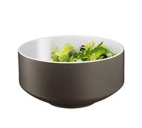 WMF Moto set de saladiers 3 pièces, couverts à salade 32 cm avec saladier, saladiers, bol rond 26 cm, porcelaine, acier inoxydable Cromargan poli, va au lave-vaisselle, gris