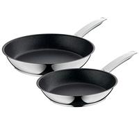 WMF Permadur Advance Lot de 2 poêles à frire 28 + 24 cm en acier inoxydable Cromargan revêtement en acier inoxydable Passe au four