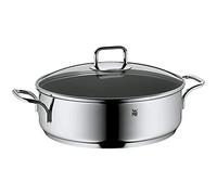 WMF Poêle à Braiser 28 cm avec bord haut et couvercle - Braisière à induction 5,0 l en acier inoxydable Cromargan, revêtement antiadhésif et allant au four, poêle robuste pour braiser