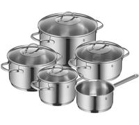 WMF Batterie de cuisine Provence Plus 07.2155.6380 - Acier inox 9 p., couvercles verre, induction