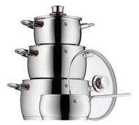WMF Batterie de cuisine QUALITY ONE – ensemble de 4 pièces, argent, acier inoxydable