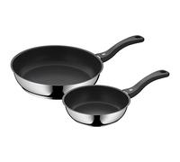 WMF Ensemble de poêles DEVIL – set de 2 pièces 20/28 cm, inox Cromargan, induction, manche plastique