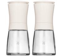 WMF Trend set de moulins 2 pièces, moulin à sel et à poivre non rempli, récipient en verre, moulin en céramique, moulin à sel et à poivre, épices, blanc
