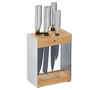 WMF Ultimate Black, ensemble de couteaux Ultimate Black, 5 pièces, transparent/acier inoxydable/marron clair