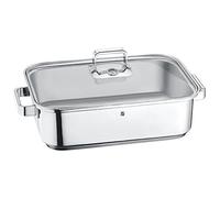 WMF Vitalis Aroma cuiseur vapeur, rôtissoire Indutkion, 41x27x10cm, cocotte 6,5l avec couvercle en verre, thermomètre, plaque de cuisson, acier inoxydable Cromargan non revêtu