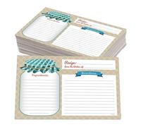Wmqbjta 50 Fiches Recettes, Cartes de Notes Portables, Instructions, Titre, Usage Multiple
