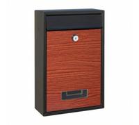Wmqbjta Boîte aux Lettres en Métal avec Construction Fermée et Dimensions Réduites pour Dépôt Rapi Courrier et Rangement Organisé s Lettres Adaptée à un Mur, Marron, TX0020-1 MV Bois
