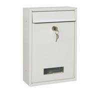 Wmqbjta Boîte aux Lettres en Métal avec Construction Fermée et Dimensions Réduites pour Dépôt Rapi Courrier et Rangement Organisé s Lettres Adaptée à un Mur, Blanc, TX0020-1 Blanc