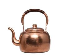 Wmqbjta Bouilloire en Cuivre Artisanal Gran Théière Familiale Anse Ergonomique Bec Verseur Fin pour Cuisinière à Induction