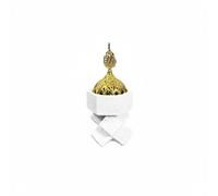 Wmqbjta Brûleur d'Encens en Résine Brûleur Encens Porte Encens Encensoir au Motif Moderne en Résine et Métal pour Cônes et Bobines Adapté à Méditation, Blanc, sans Couvercle