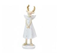 Wmqbjta Figurine de Cerf Décorative Statue Animale Sculpture Ornement en Résine Pose Gracieuse Adaptée aux Mariages Anniversaires Cadeaux Décoration de Salon, Dy1917-C Deer Angel