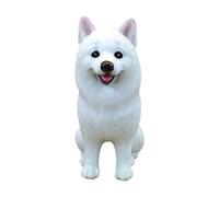 Wmqbjta Figurine de Chien Samoyède, Statuette de Chiot, Artisanat Décoratif En Résine Compacte