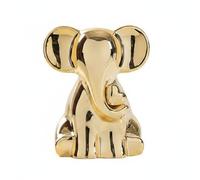 Wmqbjta Figurine Éléphant Céramique Ornement Statuette Sculpture Silhouette Cœur Doré Artisanat Raffiné Finition Électroplaquée Ambiance Paisible Adaptée au, Blanc, Éléphant+Cœur+Droit