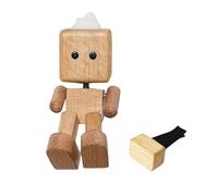 Wmqbjta Figurine en Bois Bonhomme Miniature Rigolote Portable Créative Pieds Amusants Ornement pour Tableau de Bord Voiture Convient à la Décoration Maison, Hêtre