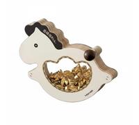 Wmqbjta Figurine Porte- Tirelire Cheval Ornement Animalier Statuette à Bascule Décoration d'Intérieur Bois et PVC Symbole de et Économies Adaptée au Bureau Maison Cadeaux, Noir