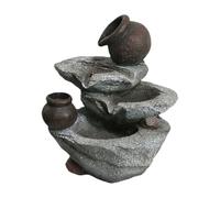 Wmqbjta Fontaine de Table Sculpture Décorative Résine avec Lumière Ornement pour Salon Méditation Chambre Convient pour Hôtel