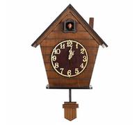 Wmqbjta Horloge en Bois Horloge Murale Pendule Pendule Murale Carillon Bois Naturel Mécanisme Silencieux Annonce Horaire Chant d'Oiseau Adaptée à la Chambre, Bois, Plaque AMU