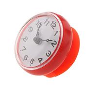 Wmqbjta Horloge Étanche Mini Horloge Ventouse Murale Résistance à L'Humidité Horloge de Salle de Bain Horloge Murale Compacte Conception Silicone Adaptée Bain, Rouge