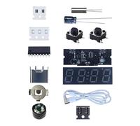 Wmqbjta Mini Horloge Numérique avec Station Météo, Kit D'assemblage pour L'apprentissage de La Soudure, Idéal pour, sans Couverture