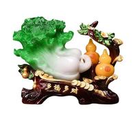 Wmqbjta Sculpture Cabbage Ornemental Artisanal | Feng Shui, Figurine Cabbage ornemental Chinois, Sculpté, pr Entrée, 35x28cm