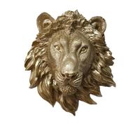 Wmqbjta Sculpture Murale Tête d'animal en Résine Polyrésine, Figurine Réaliste Artisanale à Suspendre, Idéale pour Une Chambre, Un Café Ou Une Boutique, Lion