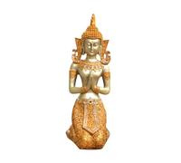 Wmqbjta Statue Bouddha Thaïlande Résine Ornement Sculpture Figurine Méditation Artisanat Adaptée pour Décoration Salon Bureau Maison Chambre, or