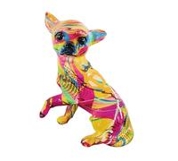 Wmqbjta Statue de Chihuahua Graffiti, œuvre d'art en Résine, Sculpture de Chien Moderne, Statue d'animal de Compagnie pour Vitrine, Salon, Style b