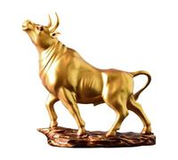 Wmqbjta Statue Taureau Sculpture Décorative Ornement Résine Créatif Convient pour Bureau Cadeau D'Anniversaire Salon Maison Décoration Chambre, or