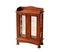 Wmqbjta Vitrine Miniature Étagères Vintage Armoire Miniature Étagères Compact Meuble Ppée pr Collectionneurs, Noyer
