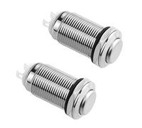 WMYCONGCONG Lot de 2 Interrupteur à bouton-poussoir à verrouillage de 12 mm Interrupteur à bouton étanche marche-arrêt 3A 250V AC Interrupteurs en acier inoxydable 1/2" Trou