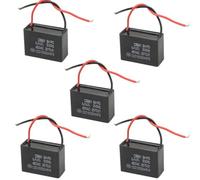 WMYCONGCONG Lot de 5 Condensateur de remplacement pour ventilateur de plafond CBB61, 2 fils, film polypropylène métallisé, pour moteur de ventilateur mural, 6 µF, 450 V, 50/60 Hz