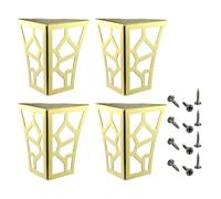 WNDUOKXH Pieds de meuble élégants à motif ajouré, pieds de canapé modernes en métal, meuble fonctionnels pour améliorer votre mobilier (table, placard), Or, 70x70x100mm