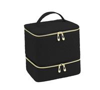 WNDUOKXH Pochette de rangement à vernis à ongles 2 compartiments - Étui pratique pour 30 flacons et outils de manucure - Idéale pour les voyages et l'organisation